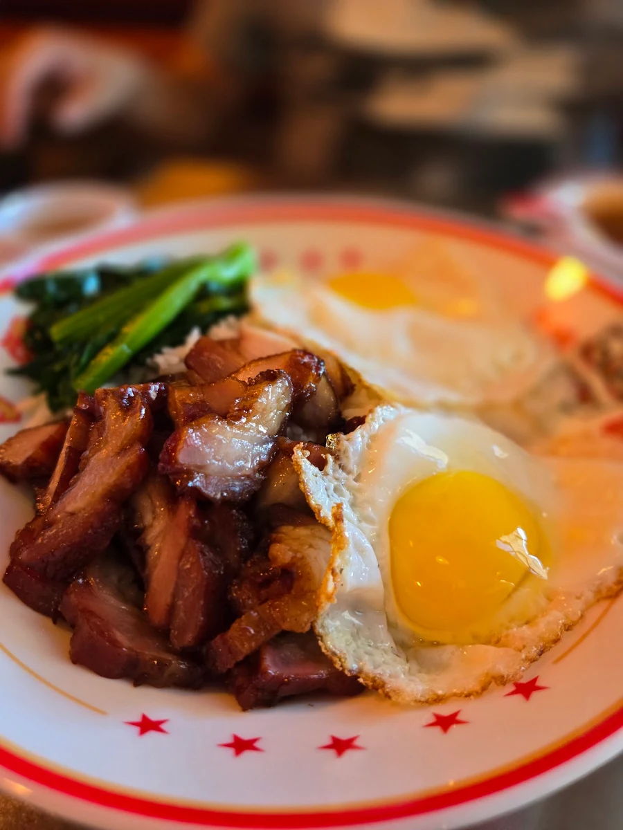 honey bbq pork and egg on rice 黯然销魂饭